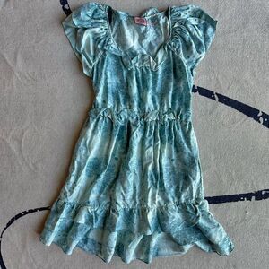 Juicy Couture 100%‎ Silk Tie-Dye Tiered Ruffle Dress with Pockets Size 2